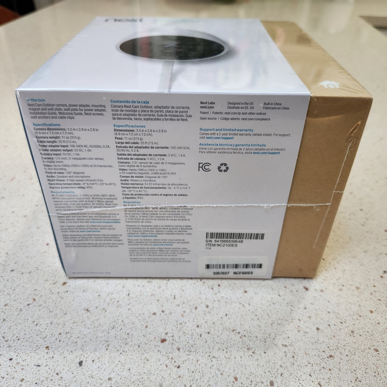 New Google Nest Cam Outdoor 1st Gen A0033 (NC2100ES) uses Nest app – SEALED