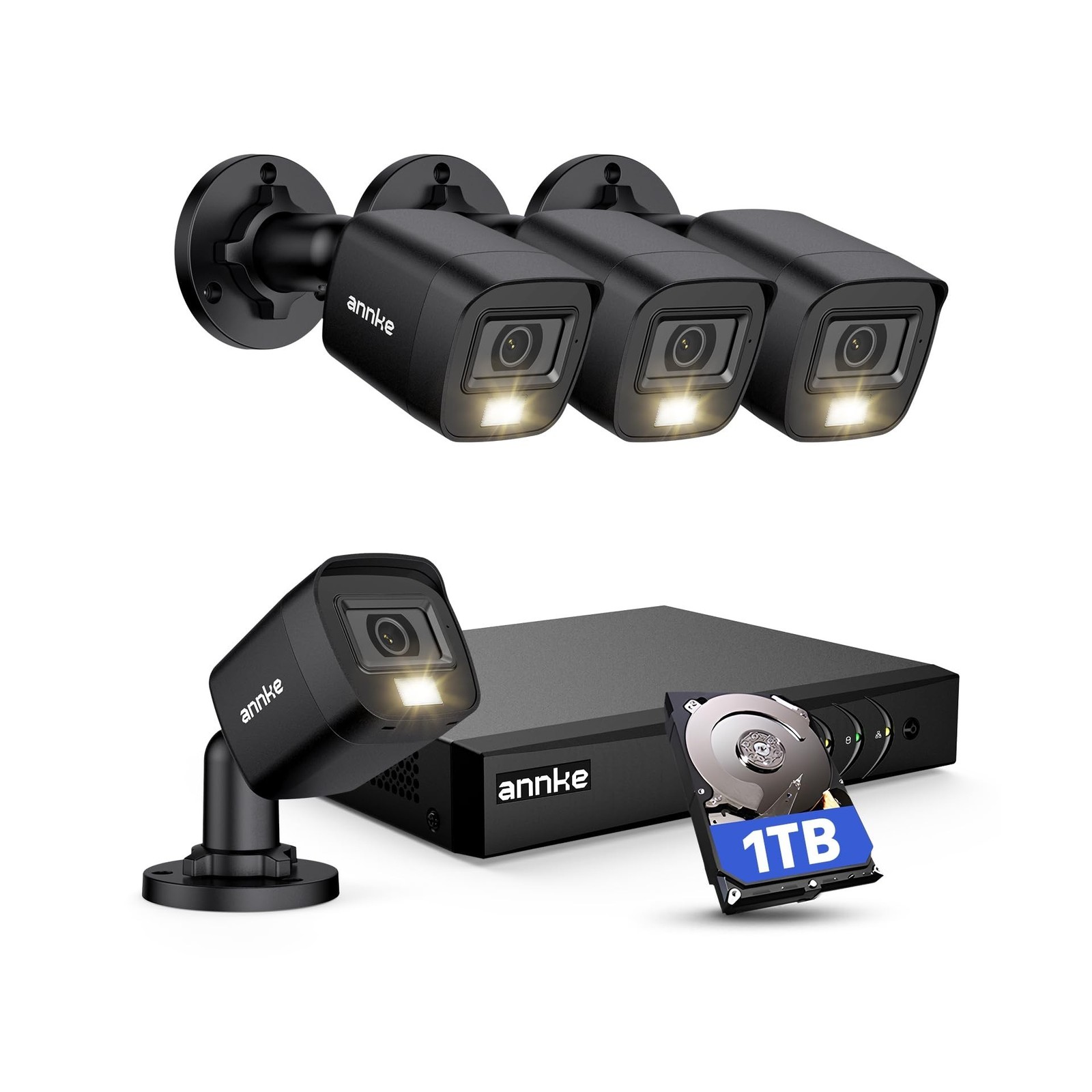 ANNKE 8CH H.265+ 3K Lite Wired Security Camera System with AI Human/Vehicle D…