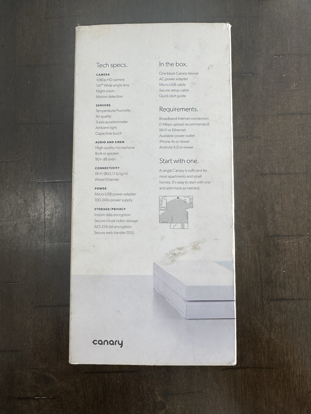 Canary CAN100USBK Smart Home Security Camera Black Sealed Brand New