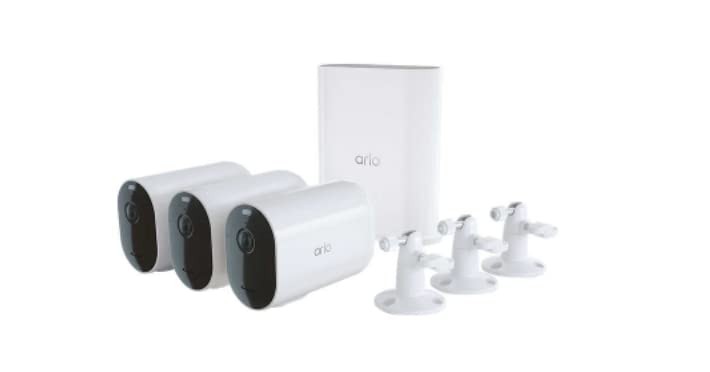 Arlo Pro 4 XL Spotlight 3 Camera Security Bundle – 2K, Motion Only, VMS4352P