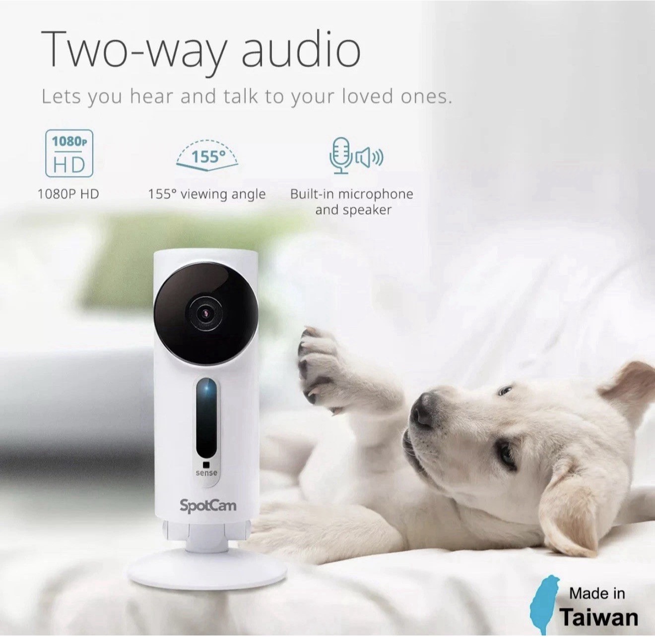 SpotCam Sense Wireless Security Camera 1080p, Motion Alert, Temperature Sensor