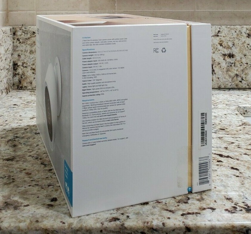 NEST Cam IQ Outdoor (2-Pack) Smart Security Camera Model NC4200US – Sealed NEW