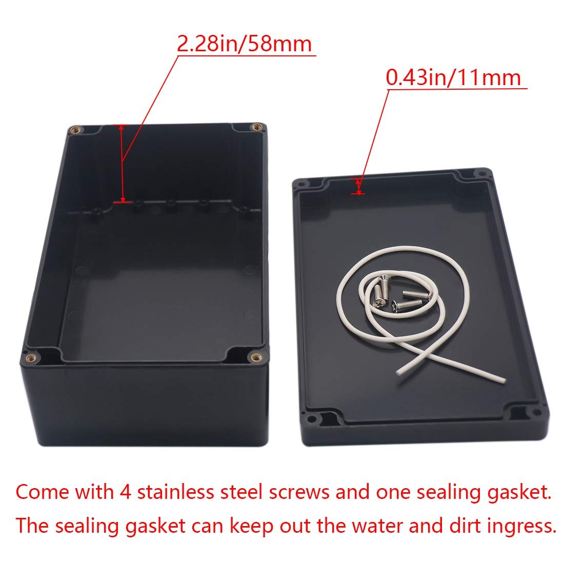 Junction box, Raculety Electrical Project Case Power 7.87″x4.72″x2.95″, Black