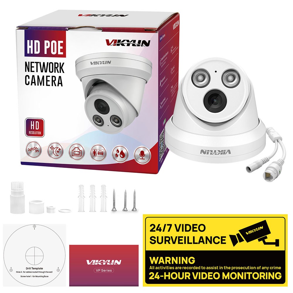 Vikylin SmartFind 16POE 16CH NVR 8MP IR Light Audio Security POE Camera NDAA Lot