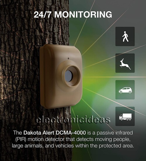 DAKOTA ALERT DCMA-4000 WIRELESS MOTION SENSOR DRIVEWAY SECURITY ALARM 2 RECEIVER