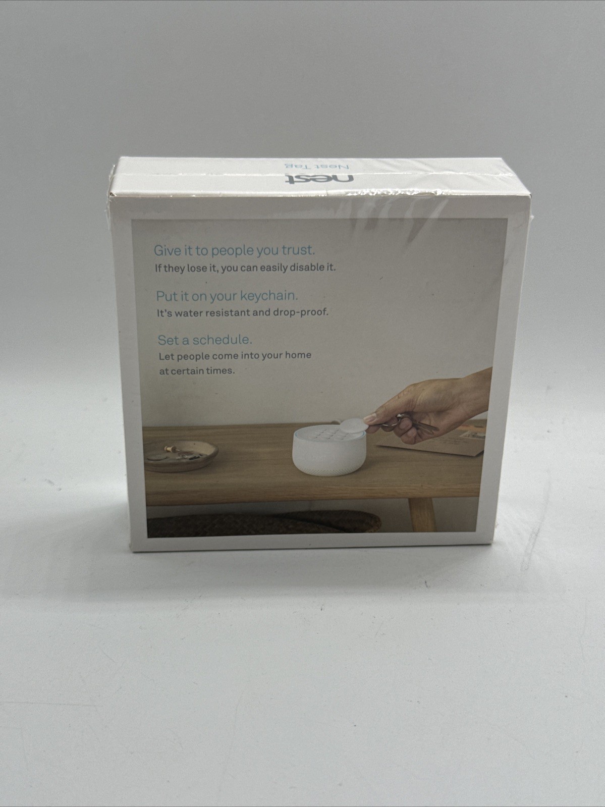 Google Nest Tag Wireless Home Security Key Fob – White/Blue Factory Sealed