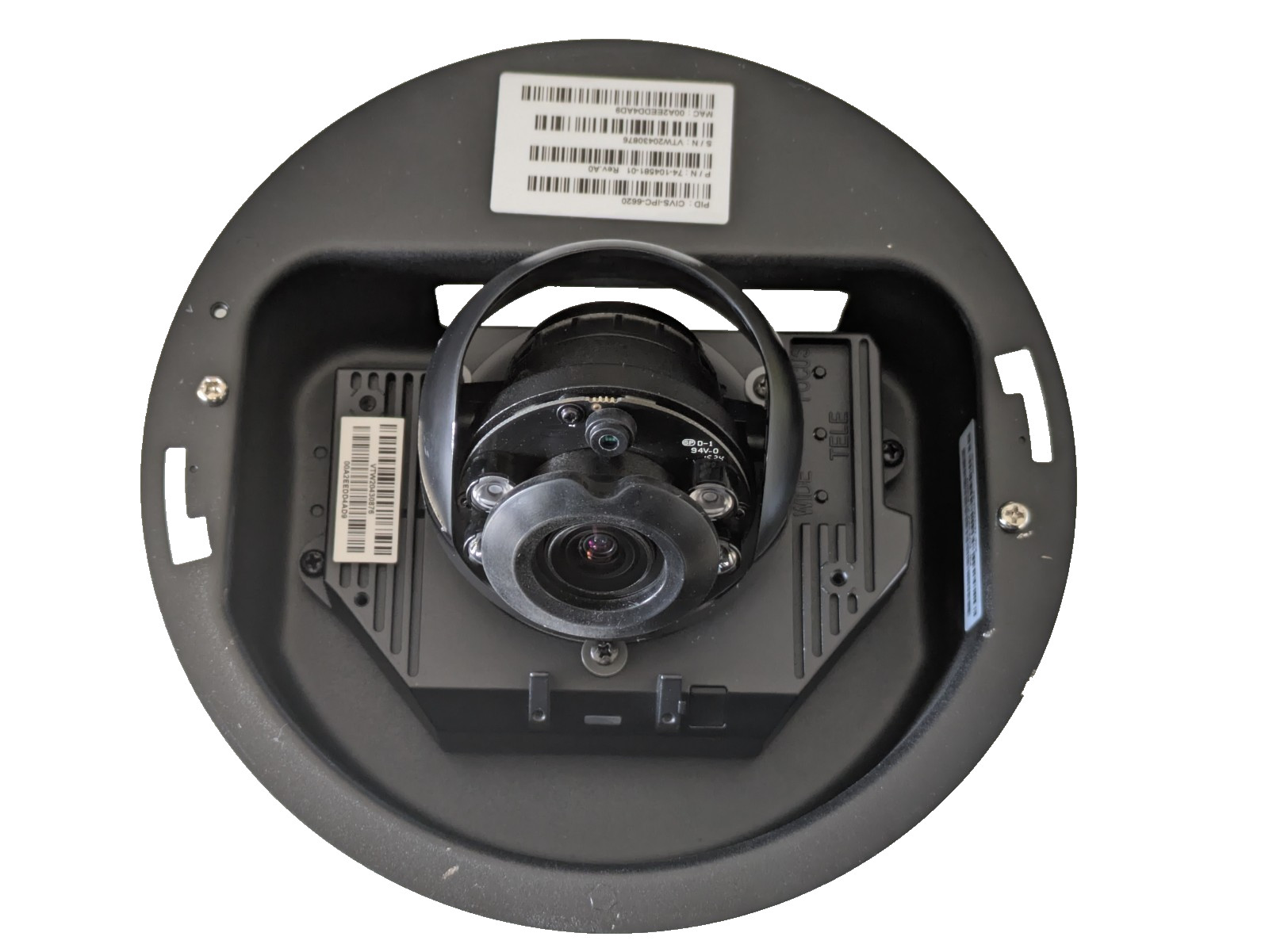 Cisco CIVS-IPC-6620 WDR PoE Dome IP Surveillance Camera w/ Flush Mounting System
