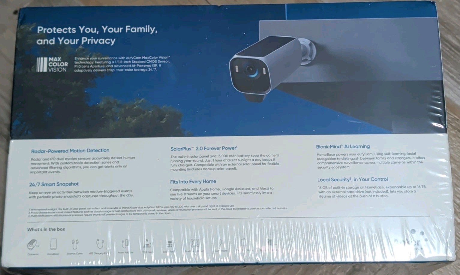 eufy eufyCam S3 Pro Outdoor Security Solar Cameras Kit 4K MaxColor Night Vision