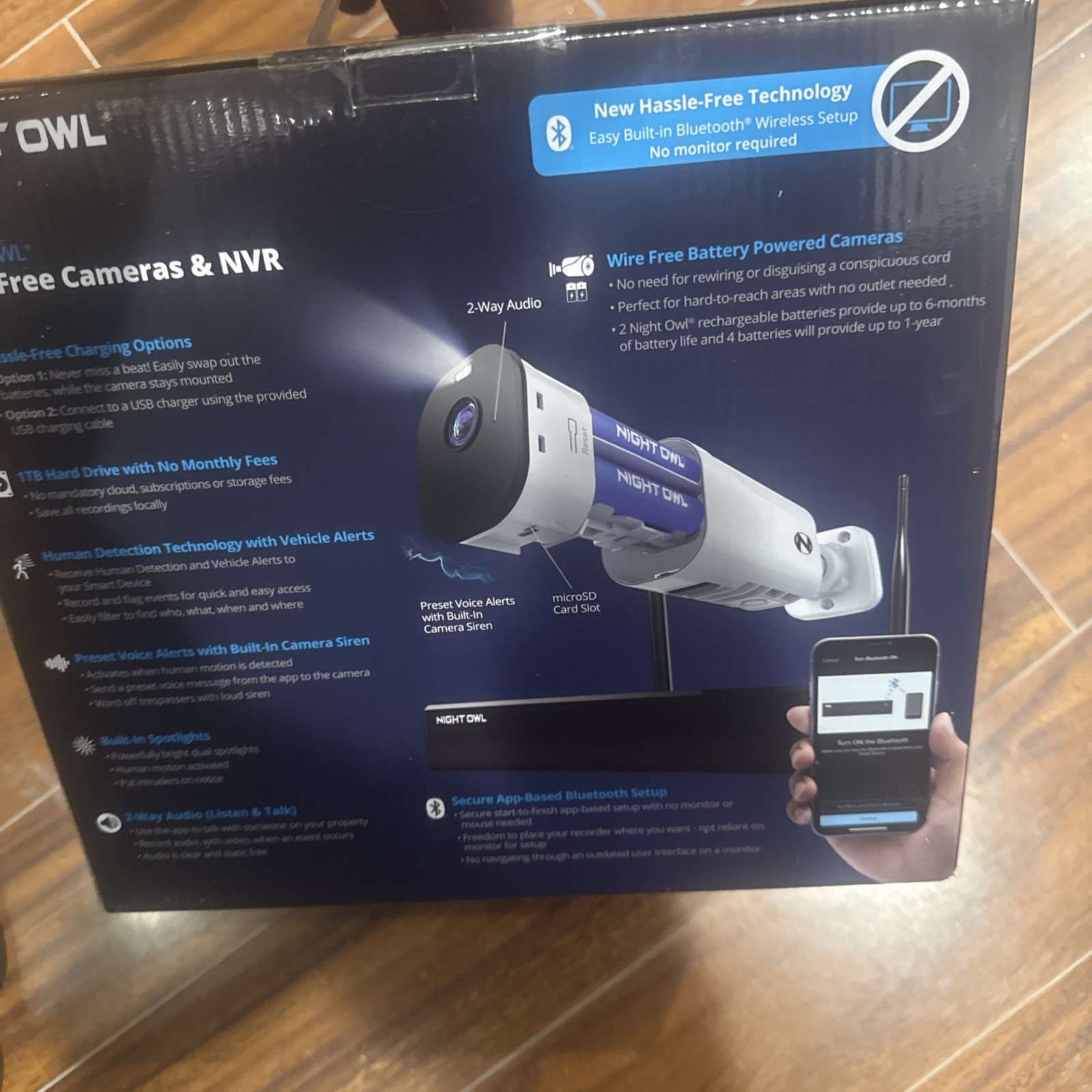 New Night Owl 4K Wi-Fi NVR W/1TB Hard Drive 3 Battery 1080p HD Spotlight Camera