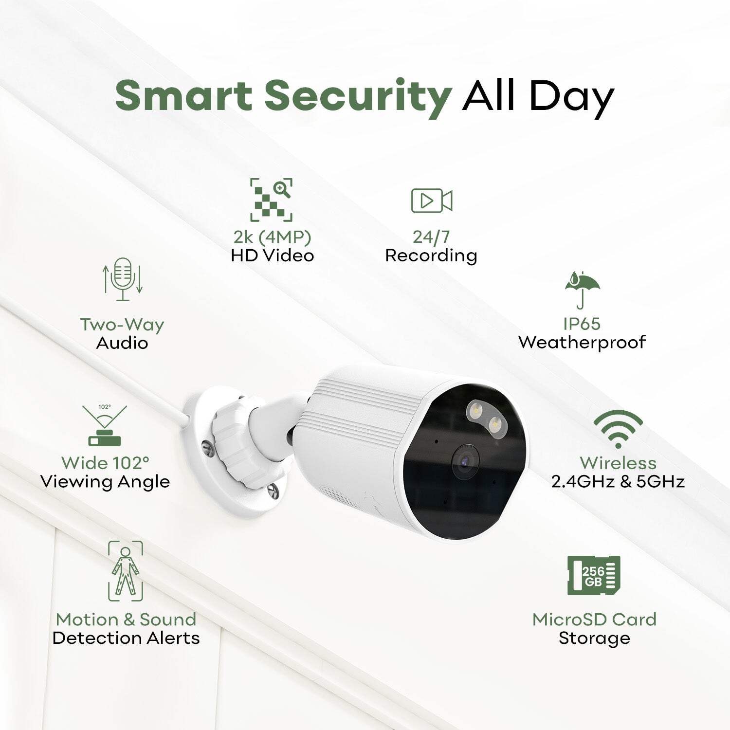 Adomii 2K Outdoor Camera Wireless for Home Security, Motion & Sound Alert