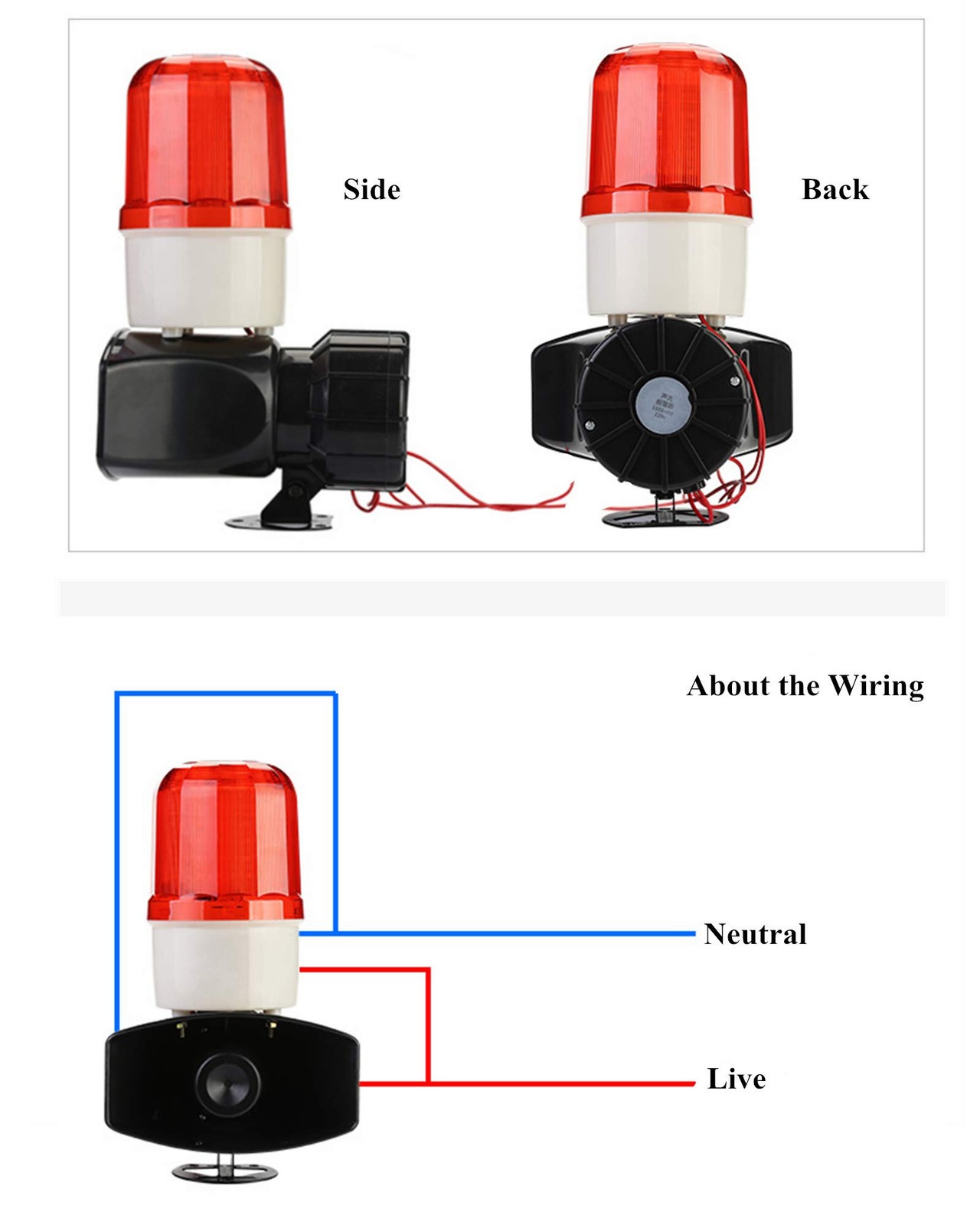 Industrial Sound Light Alarm Siren Horn with Strobe Outdoor Indoor AC110V