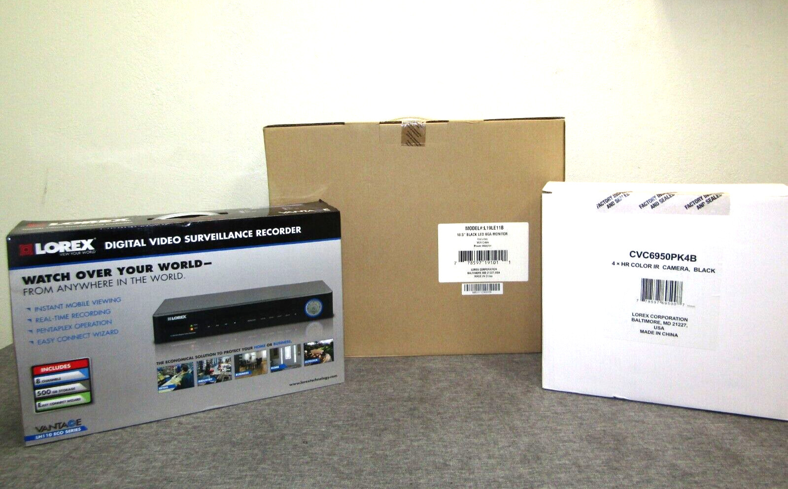 Lorex LH1845L19 Security Camera System 8CH DVR with 18.5-inch Monitor &4 Cameras
