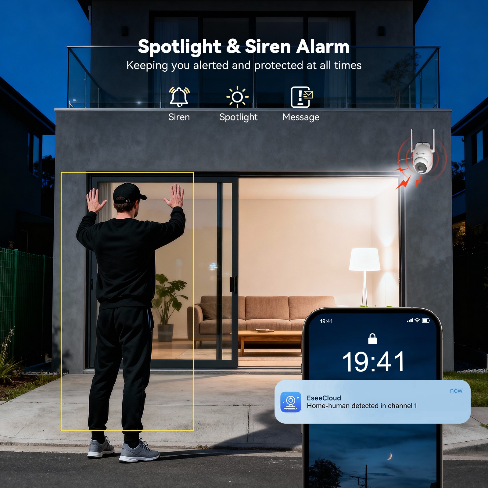 JENNOV Wireless Security Camera System 5MP NVR WIFI Two Way Audio Night Vision