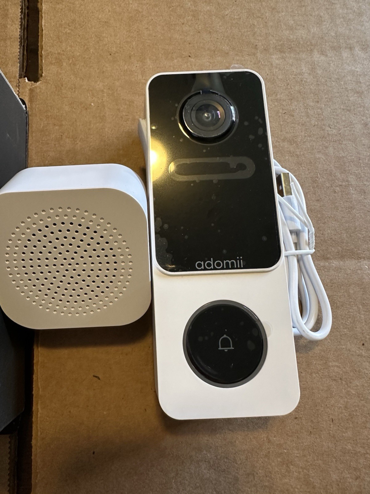 Adomii Wireless Video Doorbell Motion Security Camera w/ Chime Rechargeable