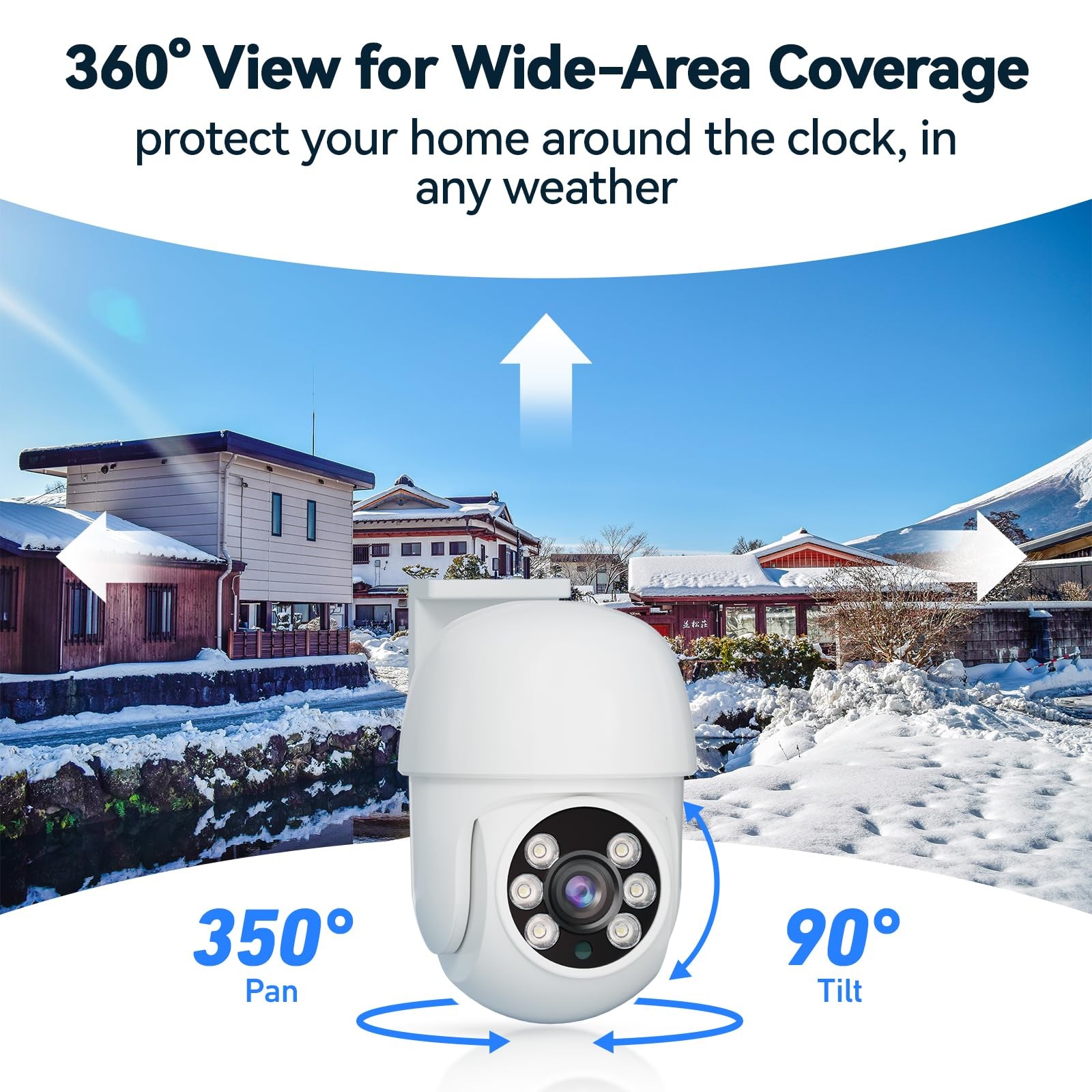 Wired Security Camera System Outdoor, 4pcs Pan/Tilt CCTV Cameras and 4CH 5MP …