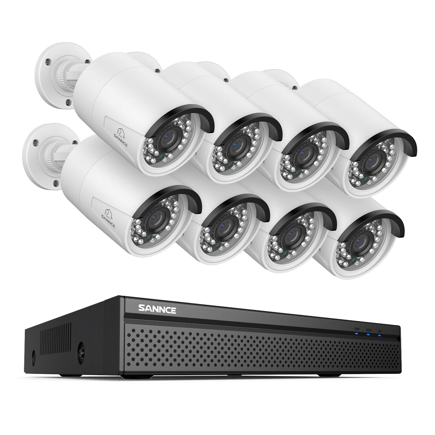SANNCE 4K 8CH NVR 3MP POE Security Camera System Two Way Audio Human Detection