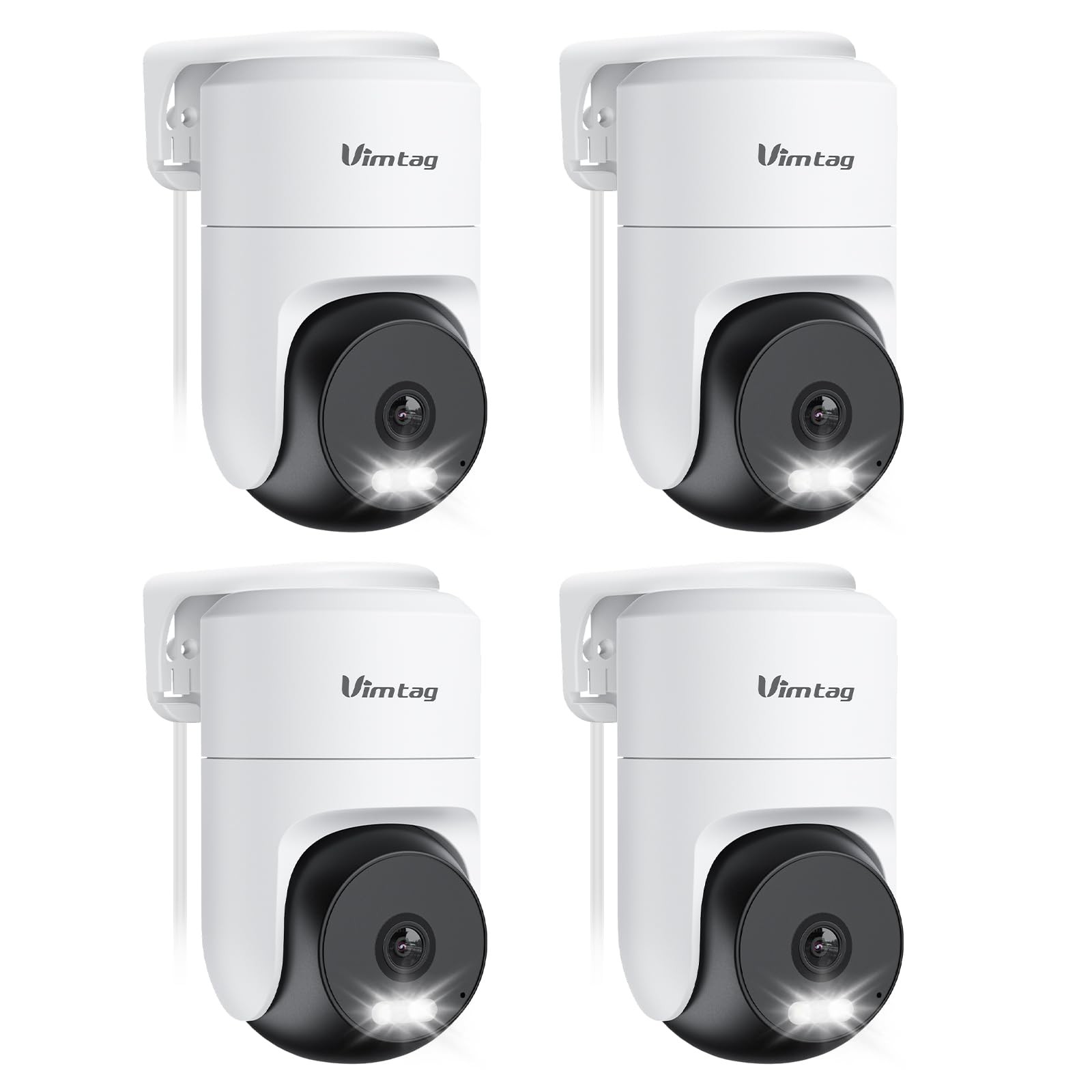 VIMTAG 2.5K 4MP Outdoor Security Camera, Pan/Tilt WiFi Home CCTV Black&White