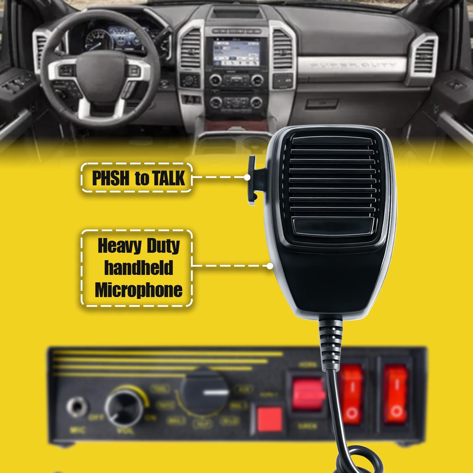 12V 400W Siren 9 Tones Warning Emergency Siren PA System with Handheld Microp…