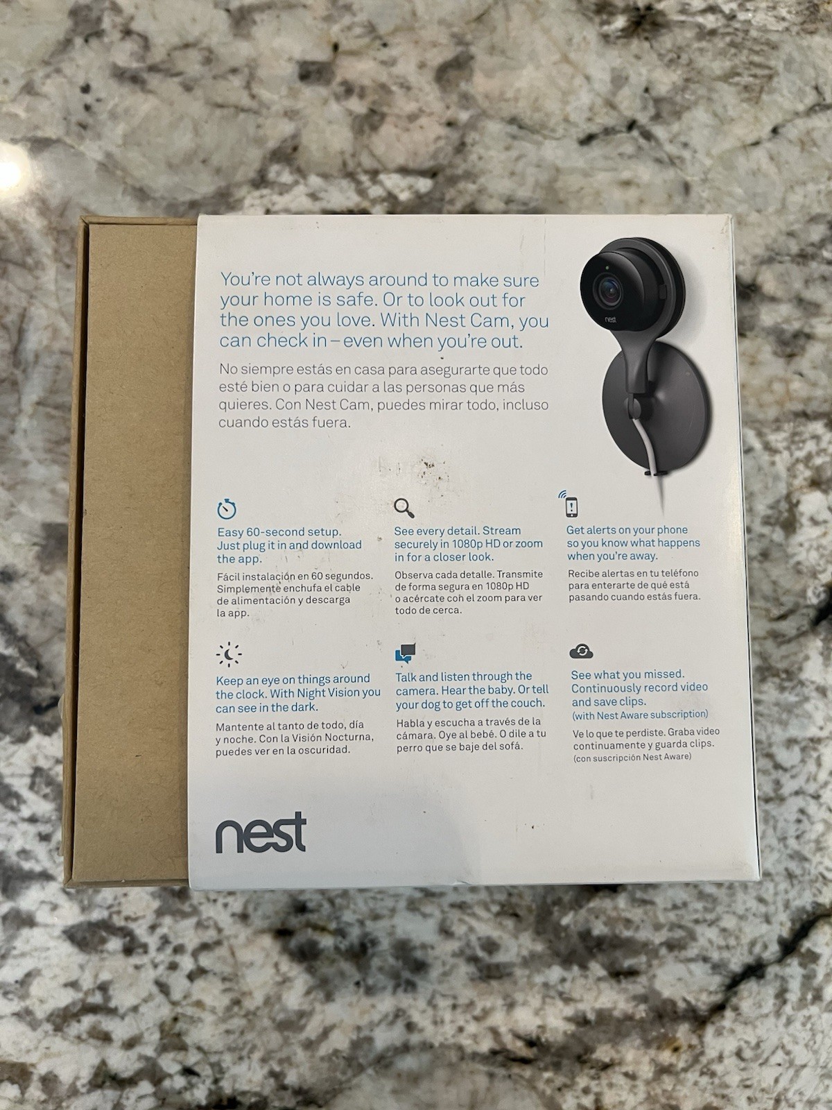 NEST Cam Indoor Smart Security Camera Model NC1102ES