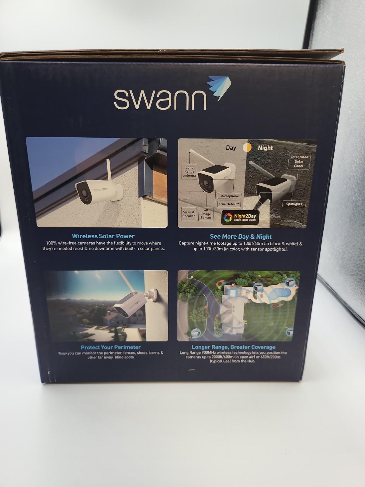 Swann MaxRanger Version 2 4K Solar Wireless Security System Base Station + 2 Cam