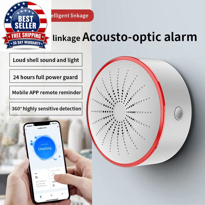 Tuya Wifi Zigbee Smart Siren Alarm for Home Security Sound and Light Alarm Senso