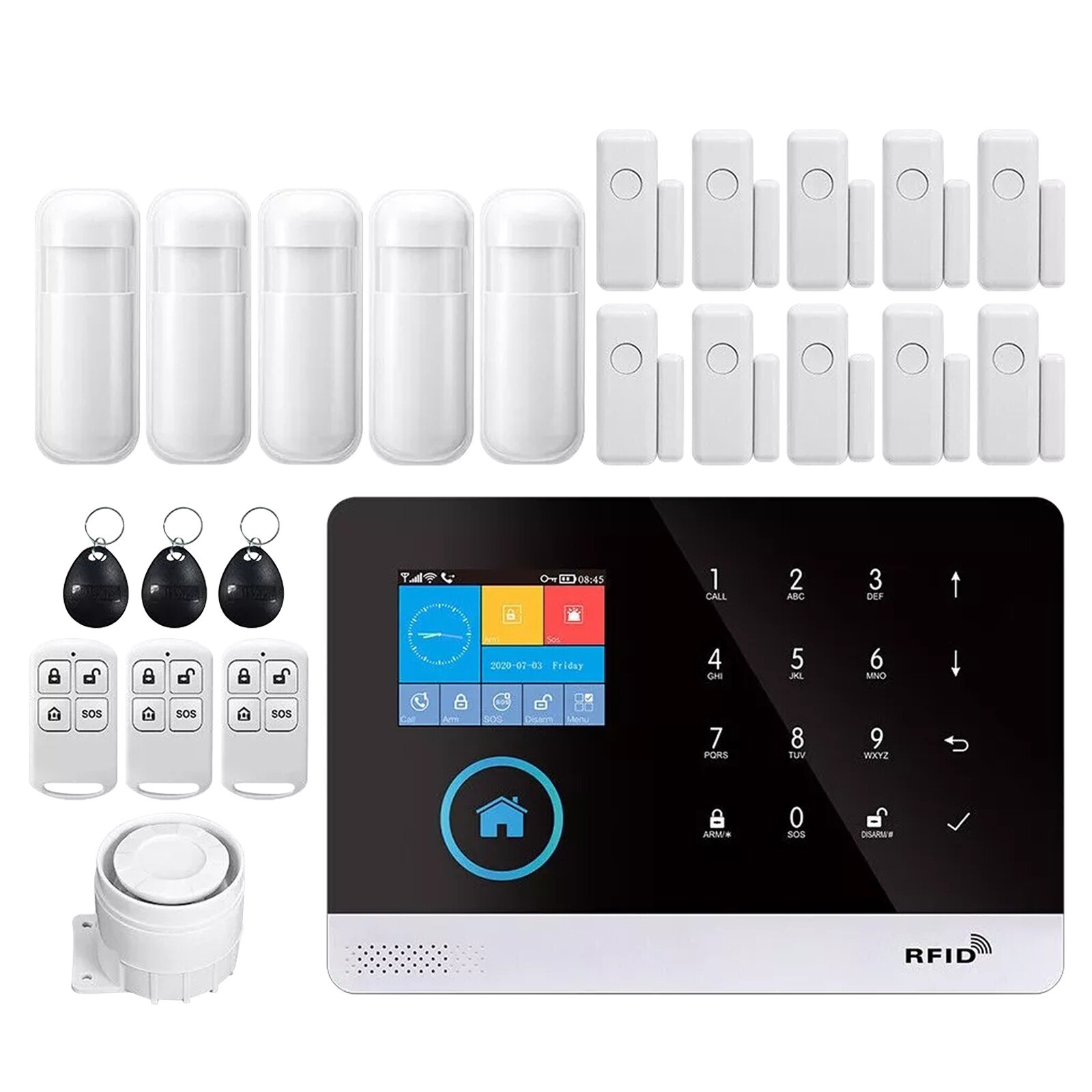 Wireless Smart House App Control Alarm System for Home Burglar Security Alarm.