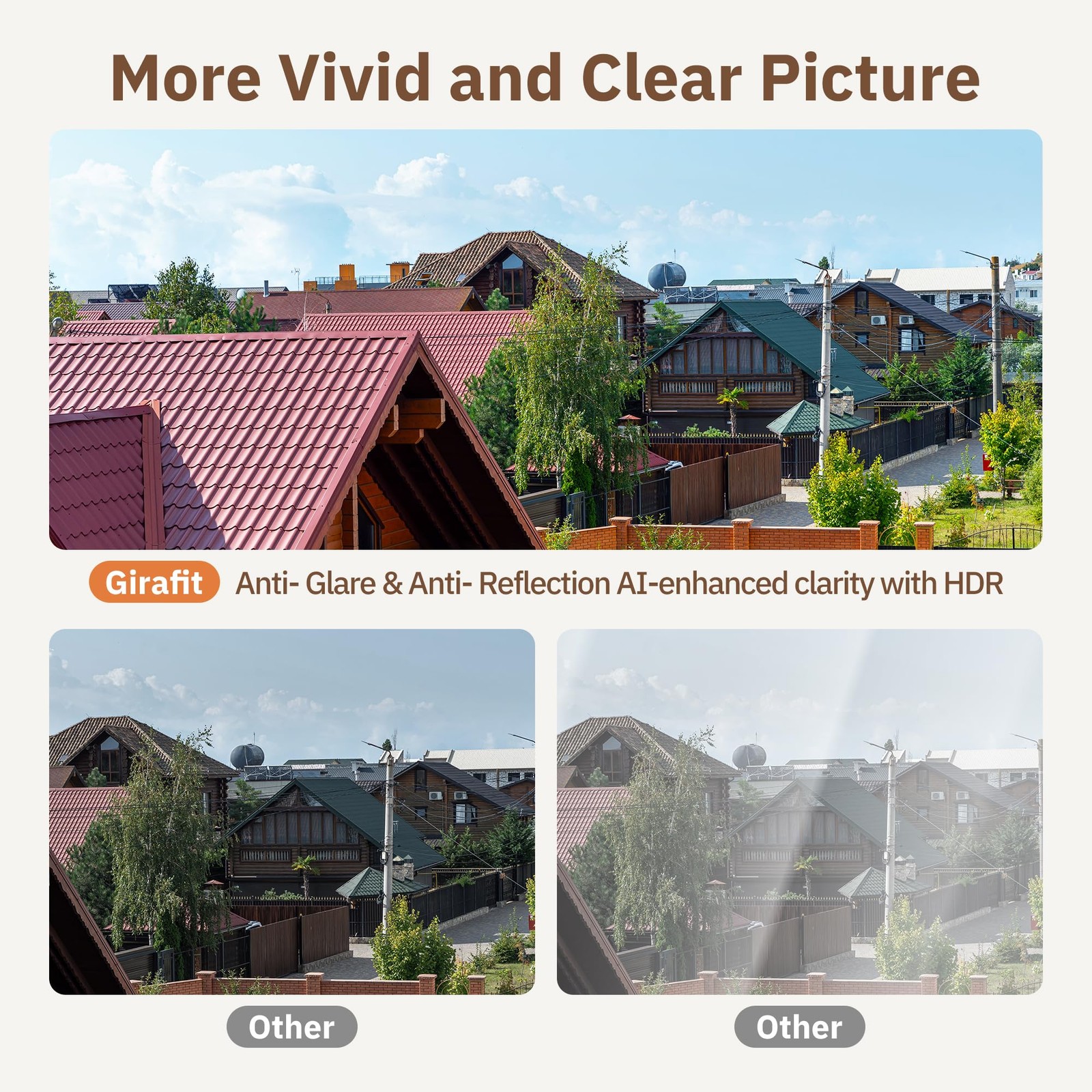 Girafit 3MP 2K Window Camera,2.4GHz&5GHz WiFi Indoor Cameras 2 Pack, white
