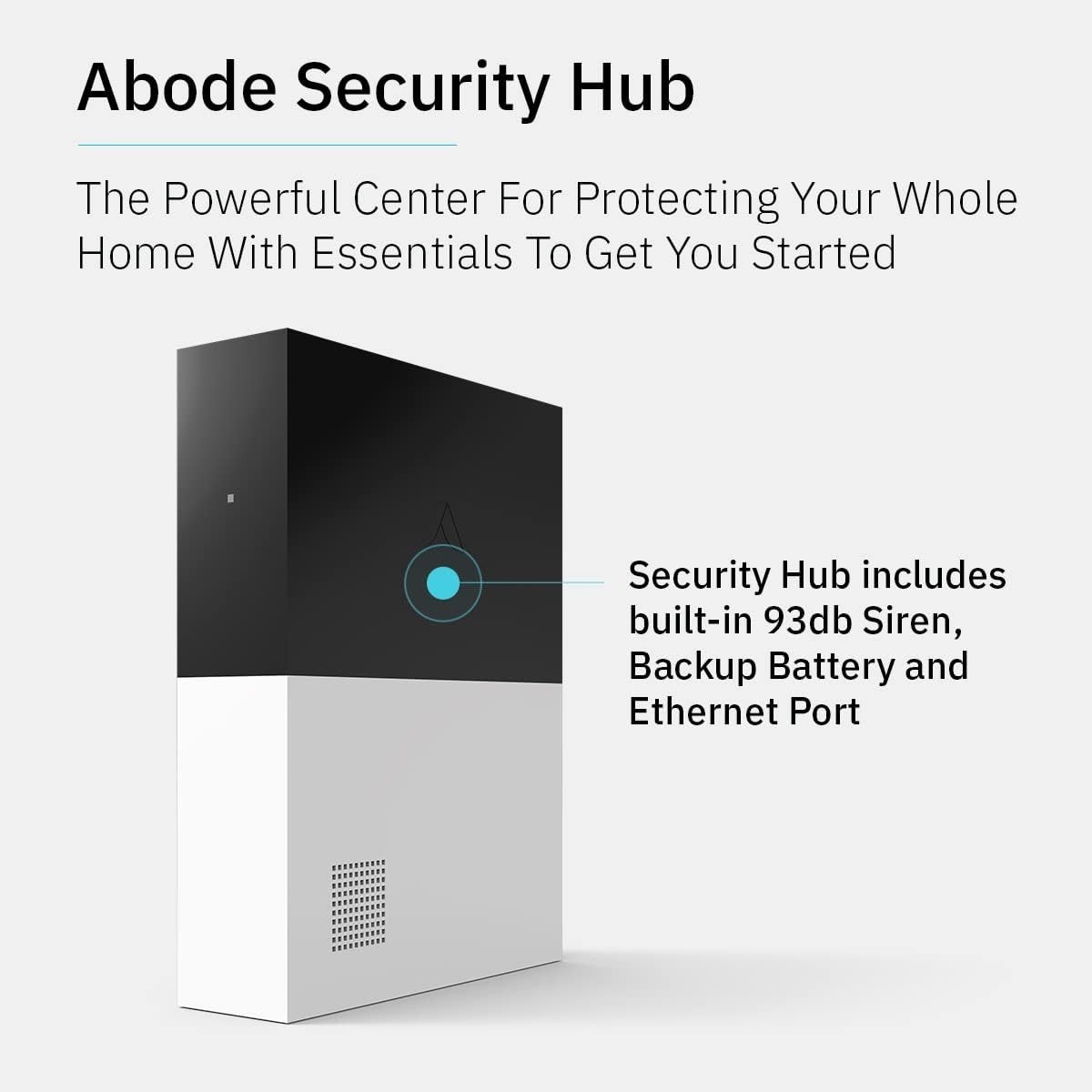 Abode 104010/E Security System Hub Professional Monitoring Works HomeKit, Alexa