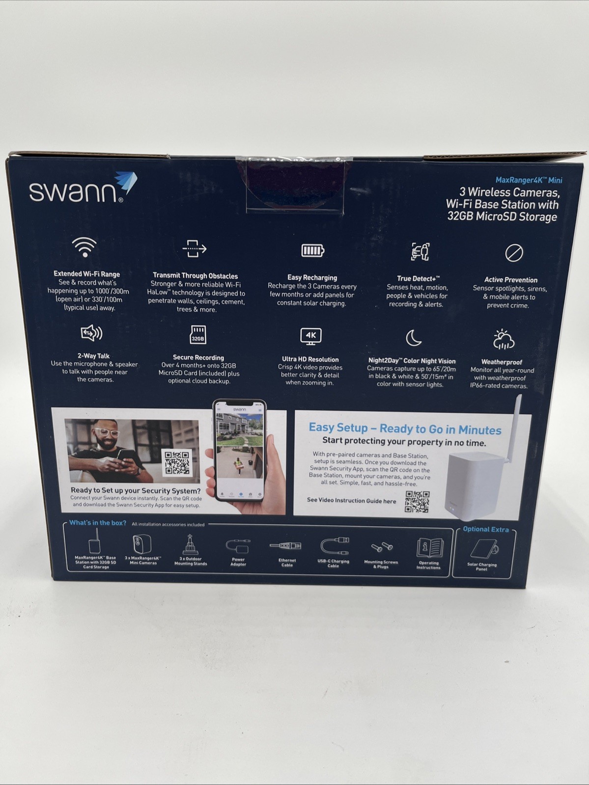 Swann MaxRanger4K 3-Camera Long-Range Wireless Security System