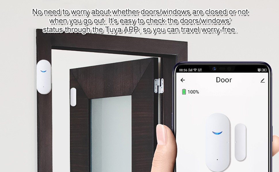 Smart Door Window Sensor Detector WiFi Wireless Safe Alarm for Alexa Google Home