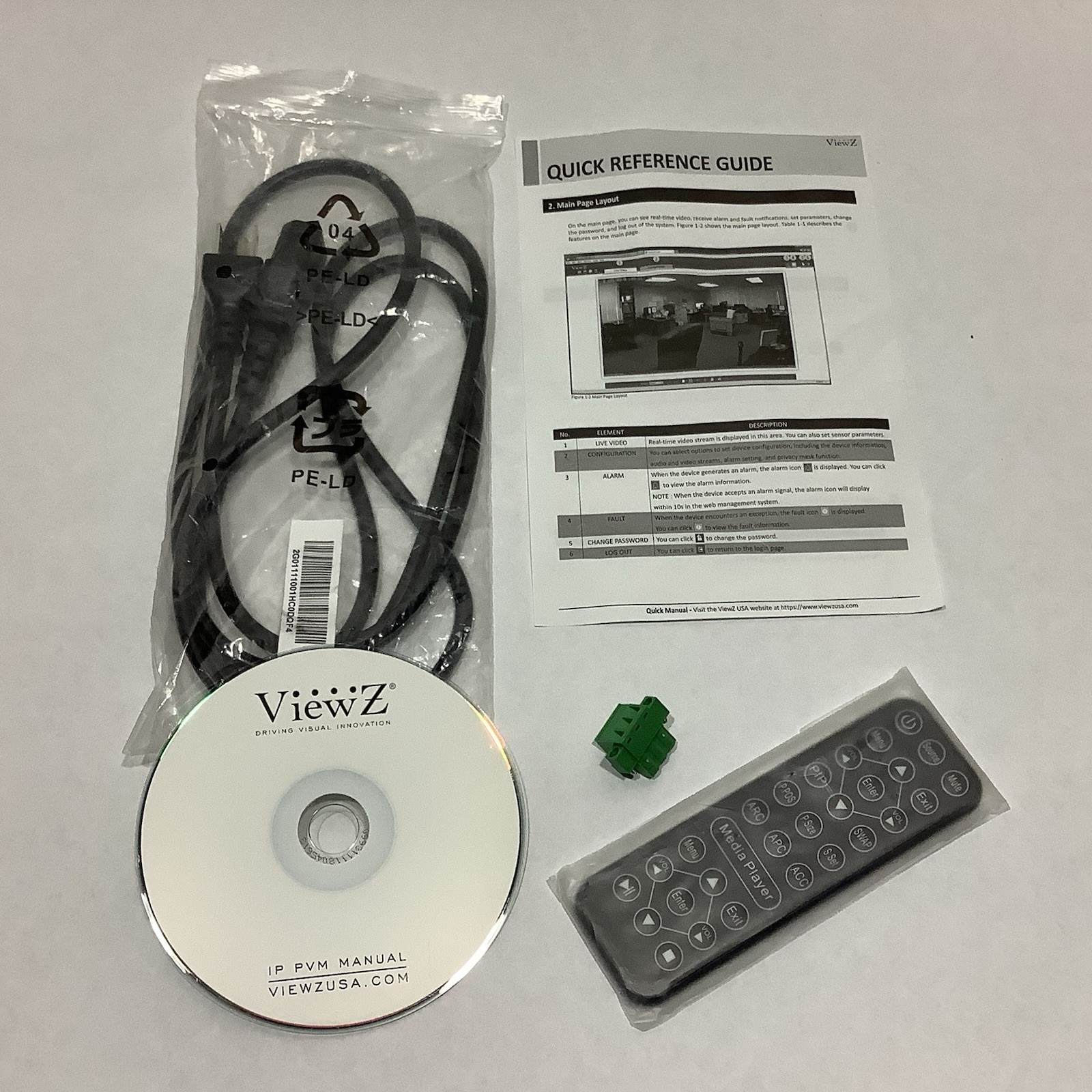 ViewZ VZ-PVM-I2B3N 23″ 1920×1080 IP PVM Based CCTV Monitor w 2MP Camera Black