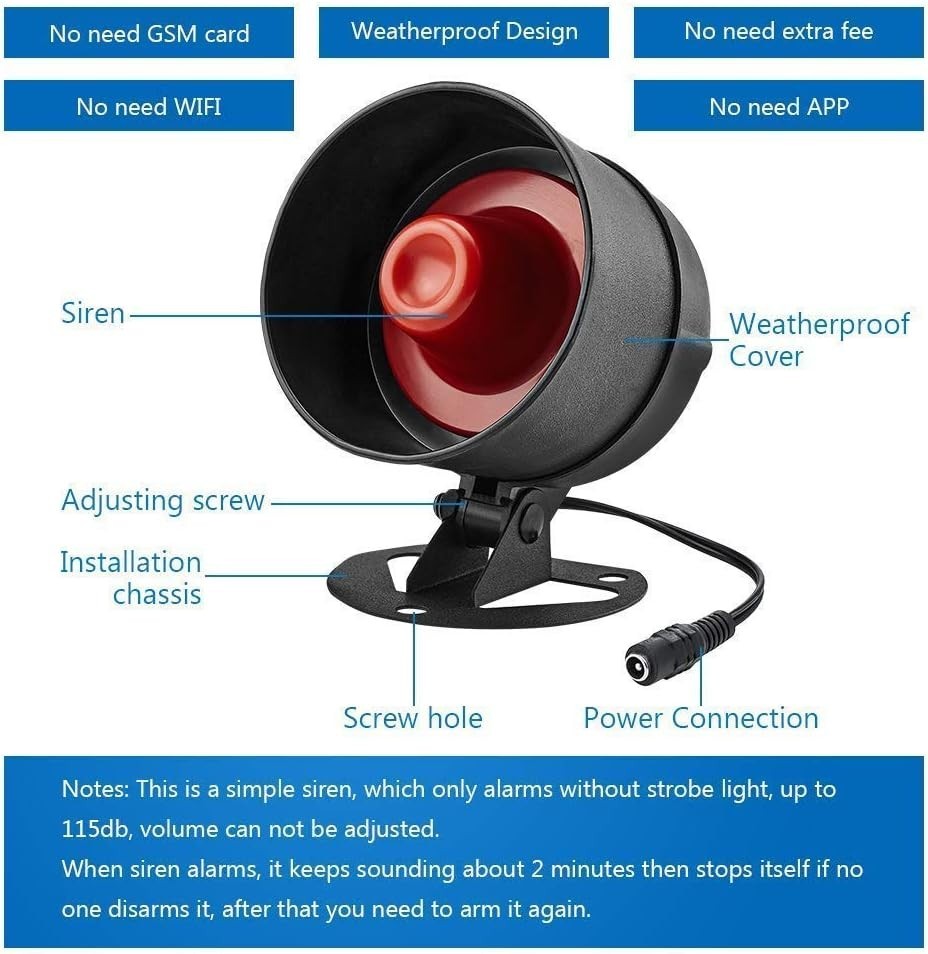Alarma Para Casa Kit Ventanas De Seguridad Alarmas House Home Inalambrico Sirena