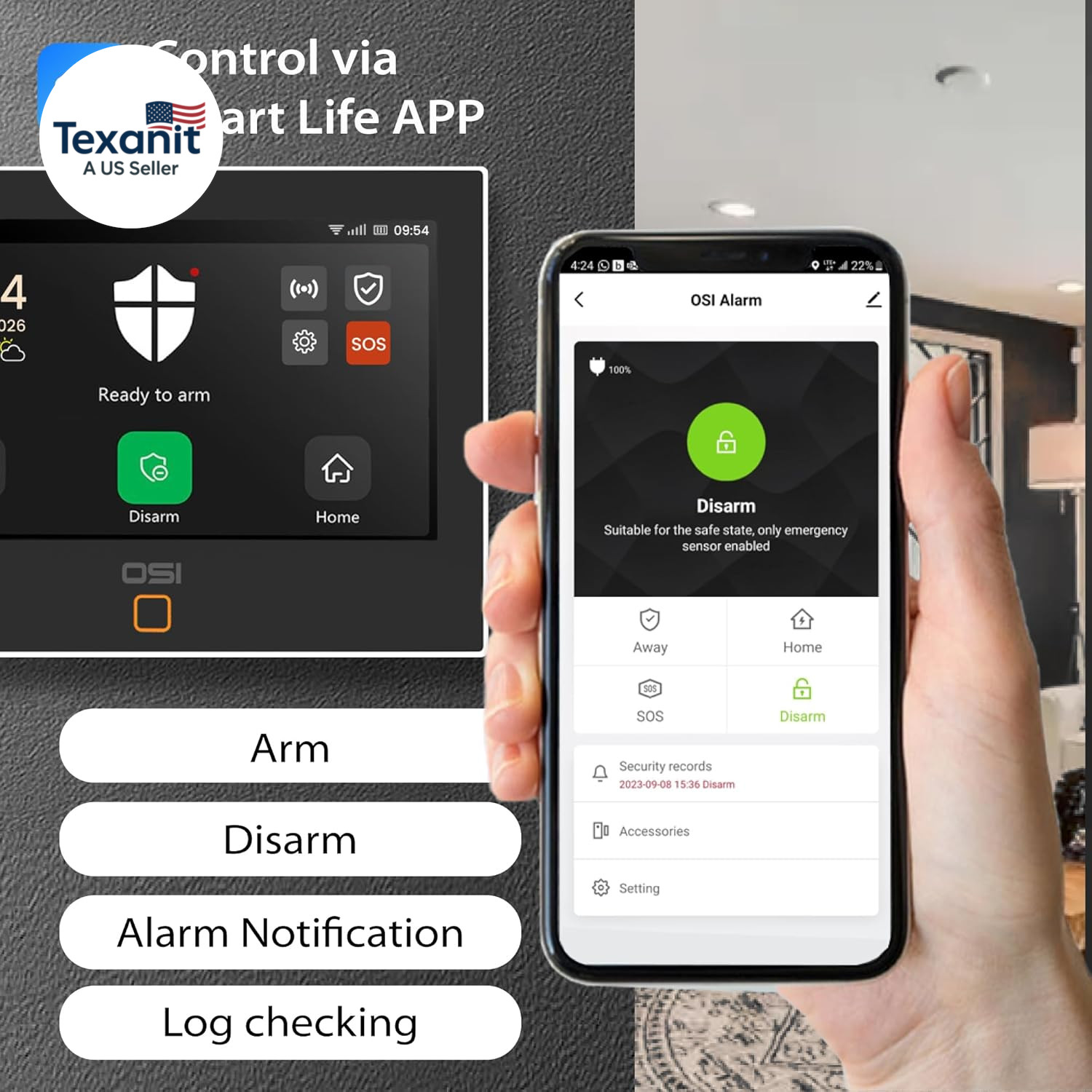Alarm System Gen 2 (4G), 11Pc, DIY, Motion & Entry Sensors, Wireless Siren, Remo