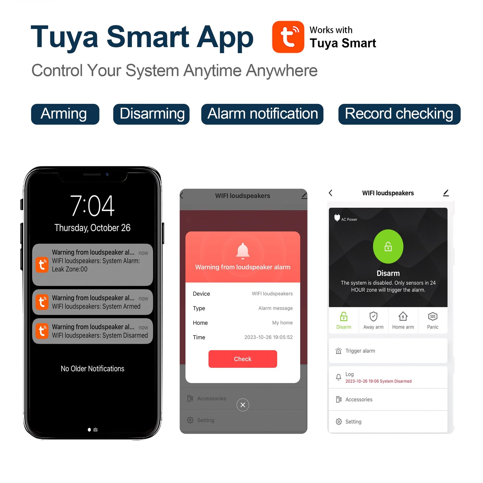 TOWODE WiFi Alarm System Siren
