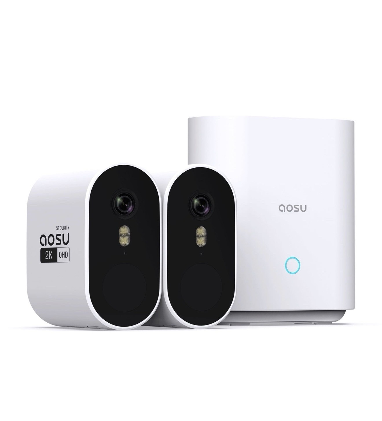 aosu Wireless 2K QHD Security Camera System w/ HomeBase, 2-Cam Set
