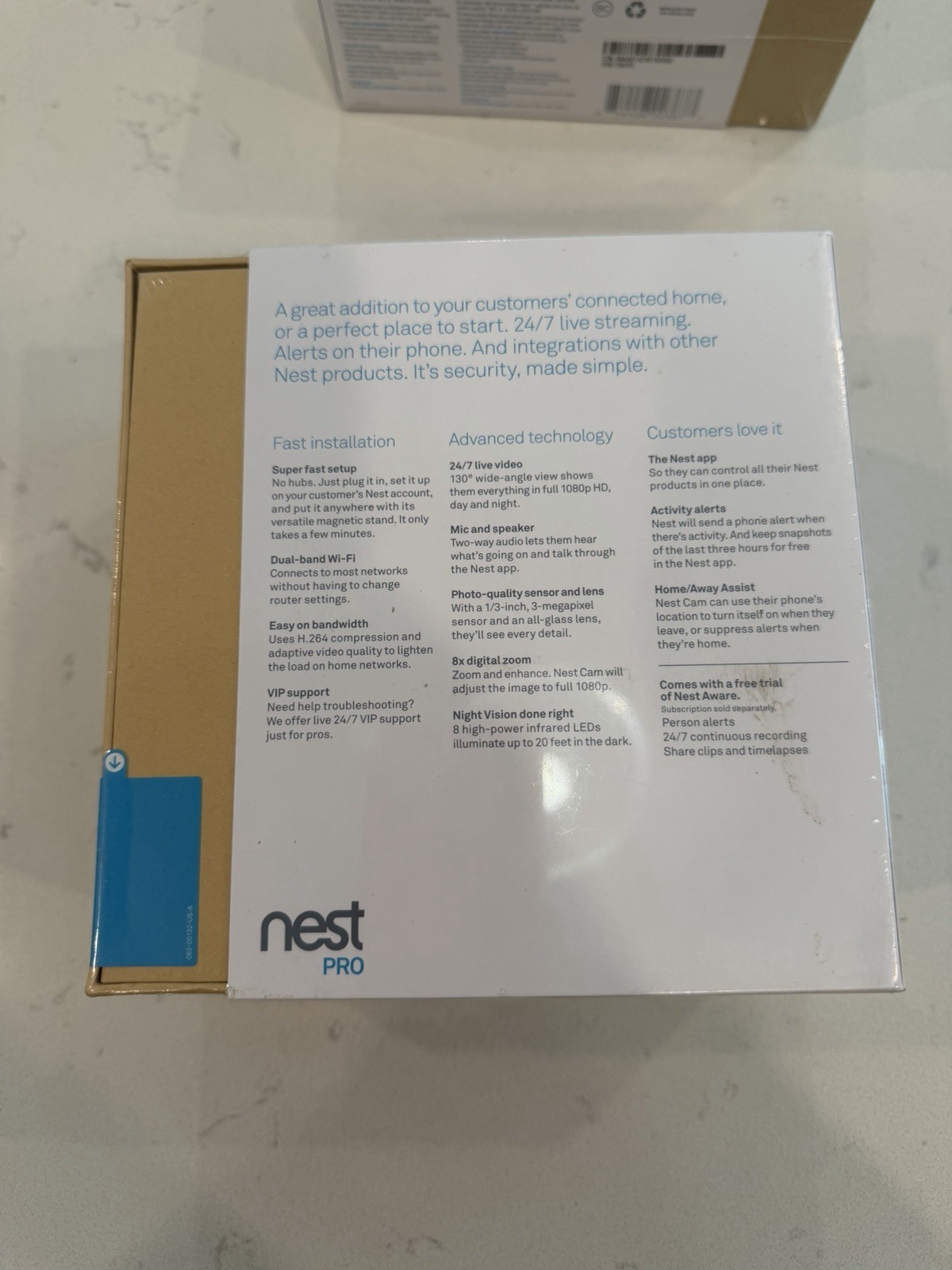 Nest NC1102ES 1080p Indoor Security Camera Plug & Go On Your Phone 24/7