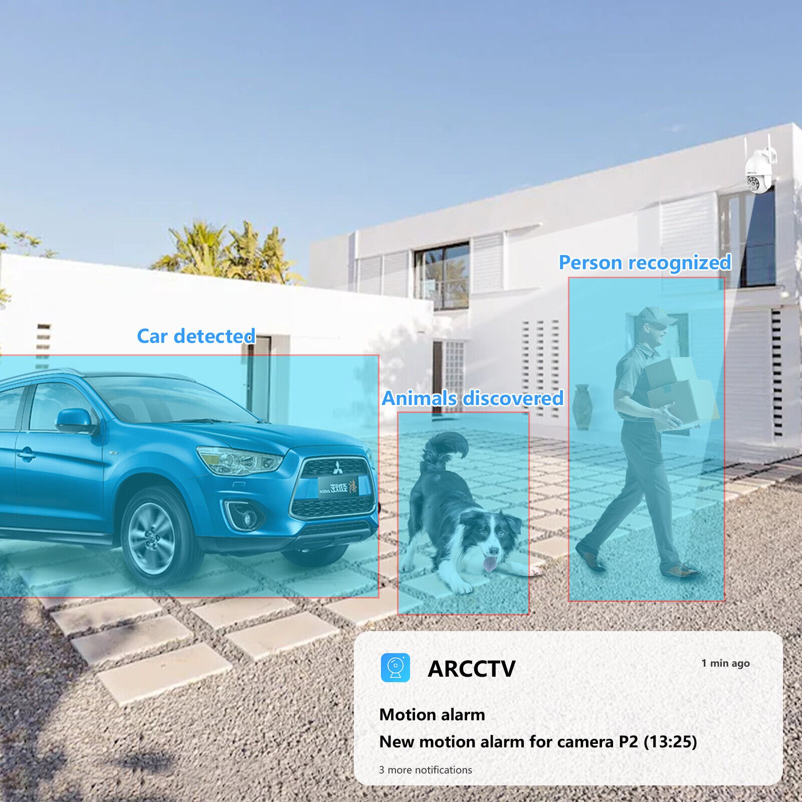 ANRAN 2.4/5G WiFi Outdoor Security Camera Wireless Pan/Tilt PIR Motion Detection