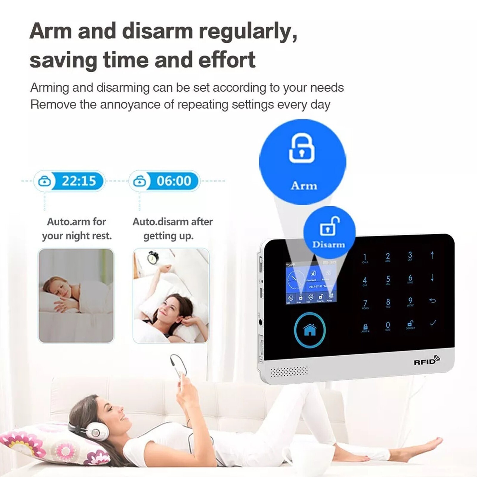 Wireless Smart House App Control Alarm System for Home Burglar Security Alarm.