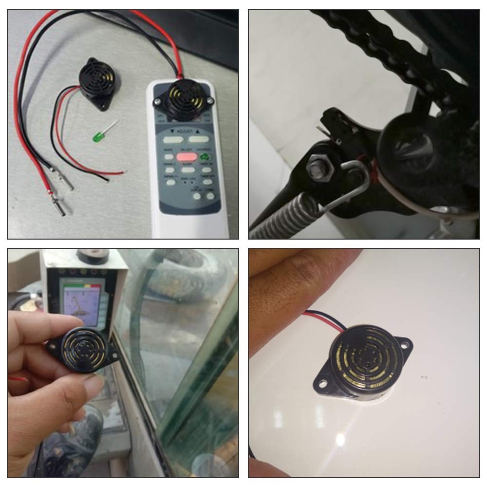 2 PCS Piezo Buzzer, Icstation Buzzer Alarm 12V Electronic Beep Buzzer 100dB P…