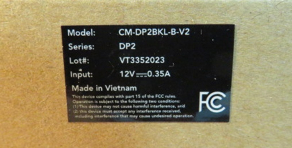 Night Owl CM-DP2BLK-B-V2, 12V, Camera Only, NEW,