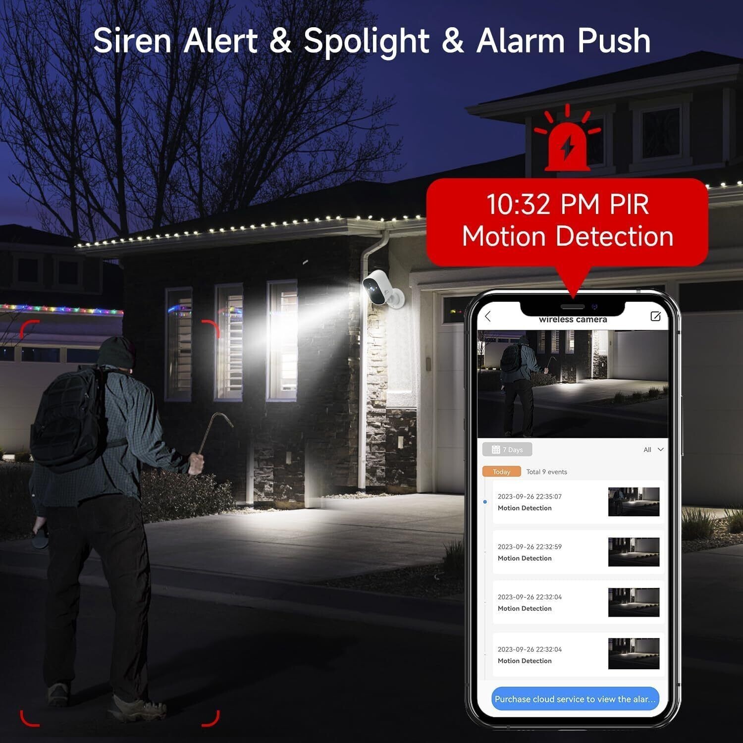 XVIM Outdoor Solar Camera 4MP WiFi Battery Solar Home Security Camera System