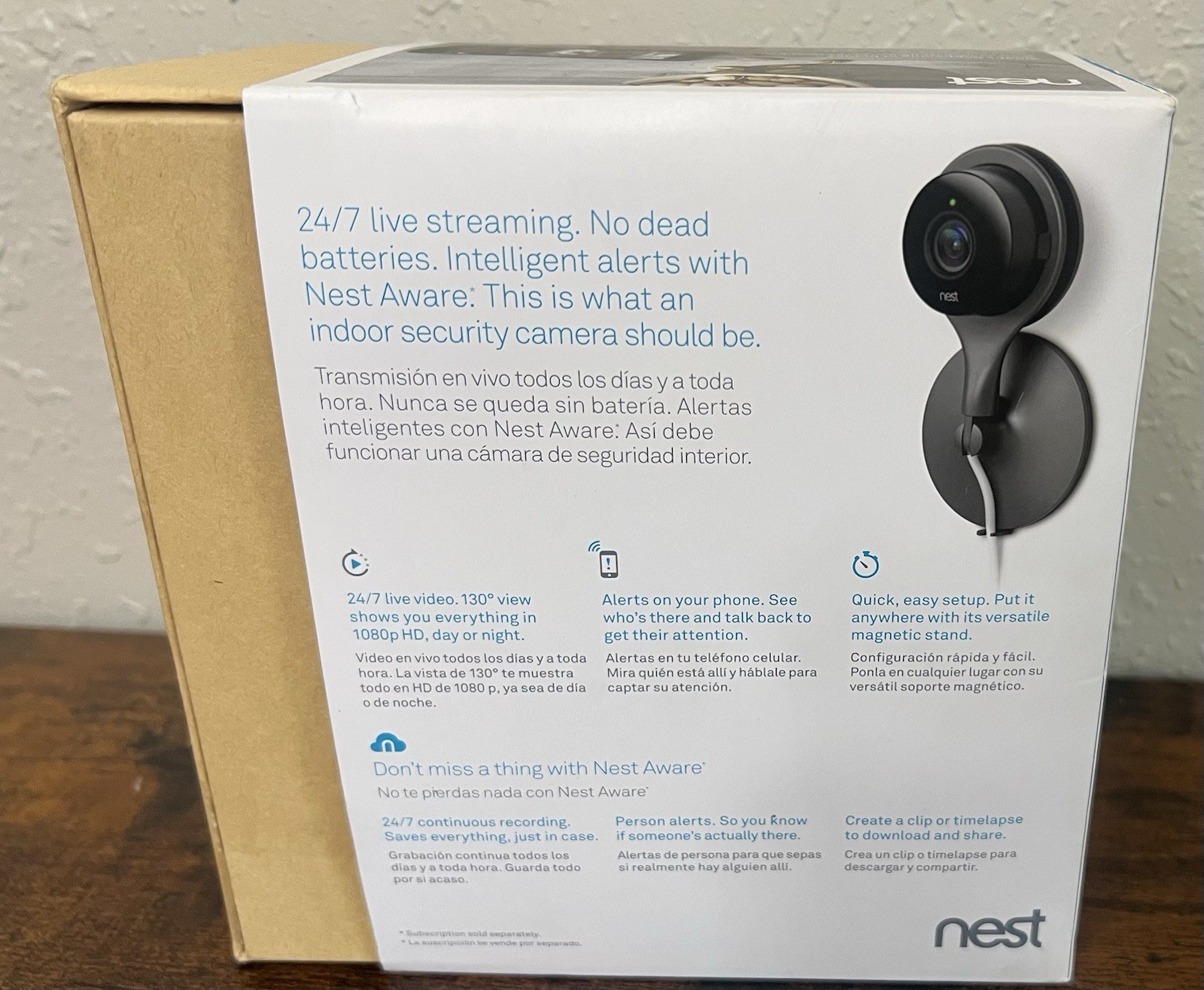 Nest Cam Indoor Smart Security Camera Model NC1102ES – Black –