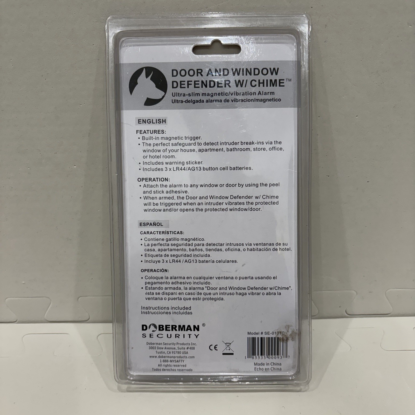 Doberman Security Door Window Defender Alarm Chime Magnetic Adhesive NEW