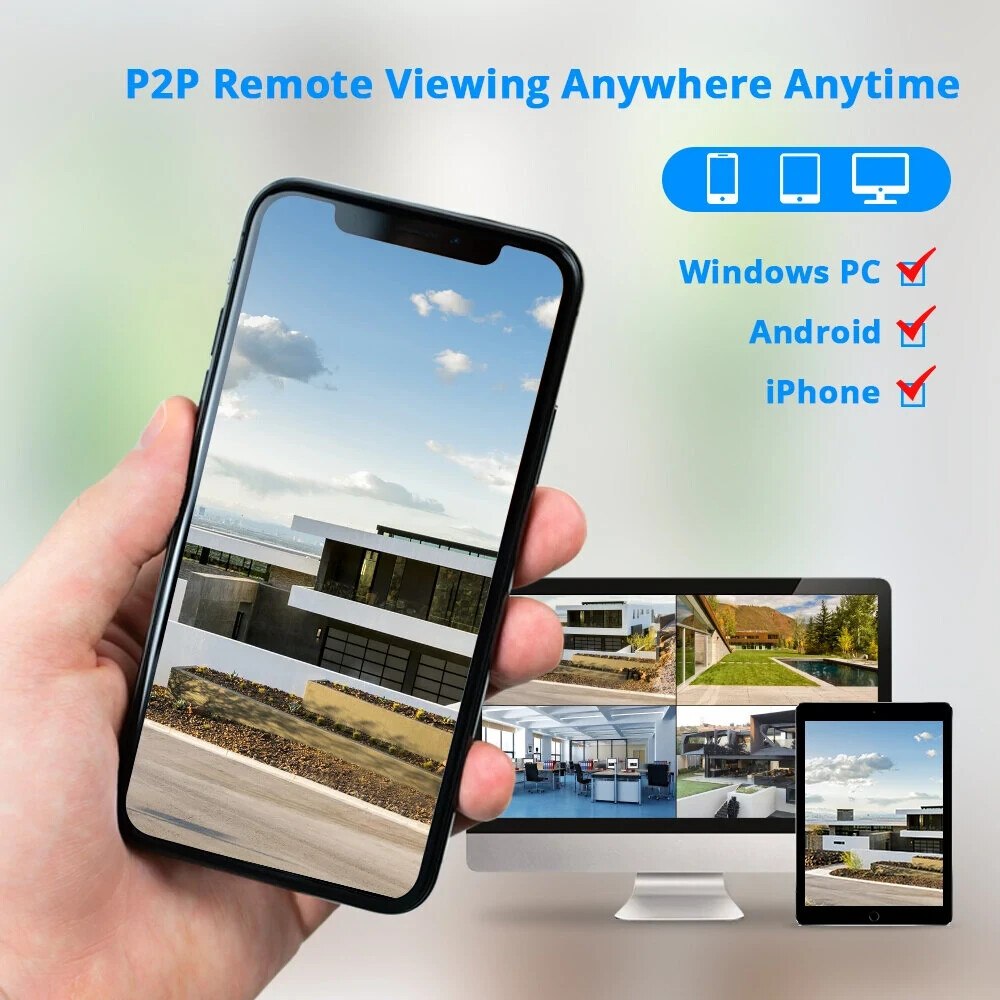 HISEEU Wifi IP 5MP 8CH NVR Kit Wireless Security Camera System CCTV Outdoor