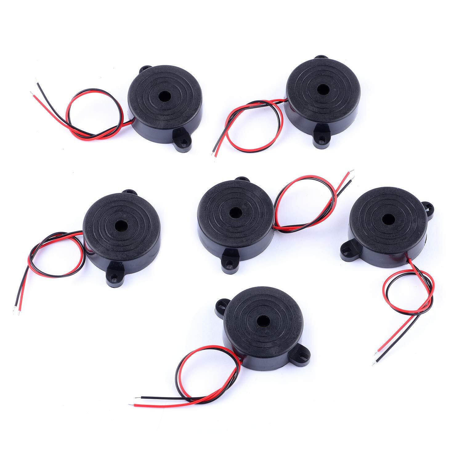 6Pcs 100dB Electronic Buzzer Alarm Sounder Continuous Sound Beep (Pack of 6) …