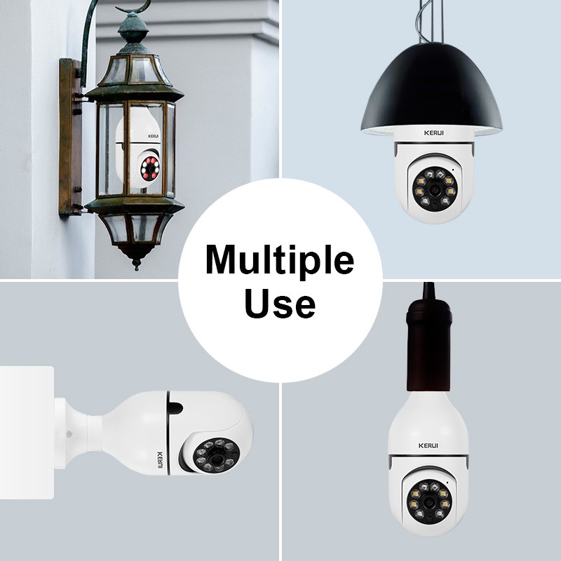 1080P WiFi E27 Light Bulb Camera 3PCS Smart Home Security Surveillance Cameras
