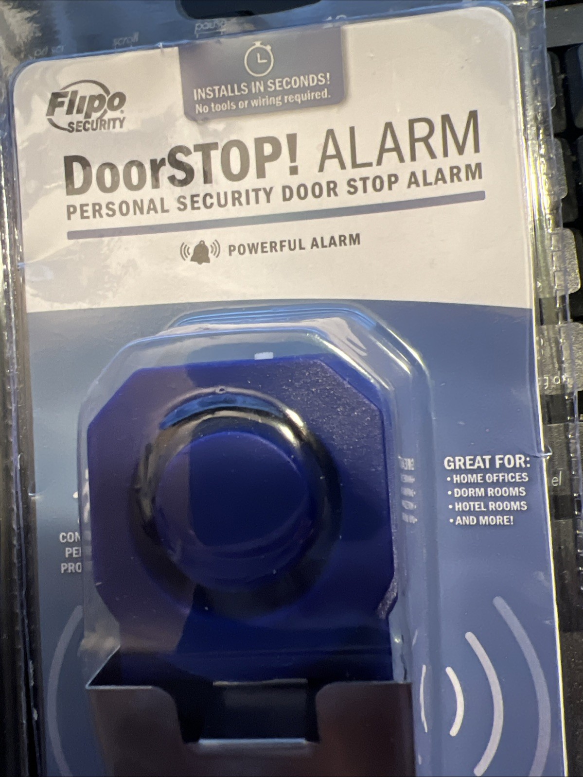 Door Stop Alarm Portable Security Hotel Door Stopper Alarm for Travel Trip 2lot