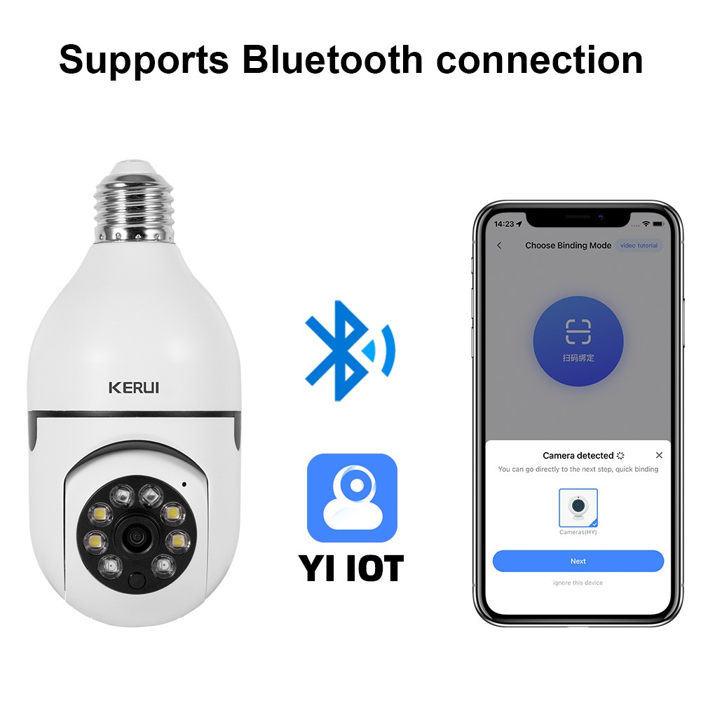 1080P WiFi E27 Light Bulb Camera 3PCS Smart Home Security Surveillance Cameras