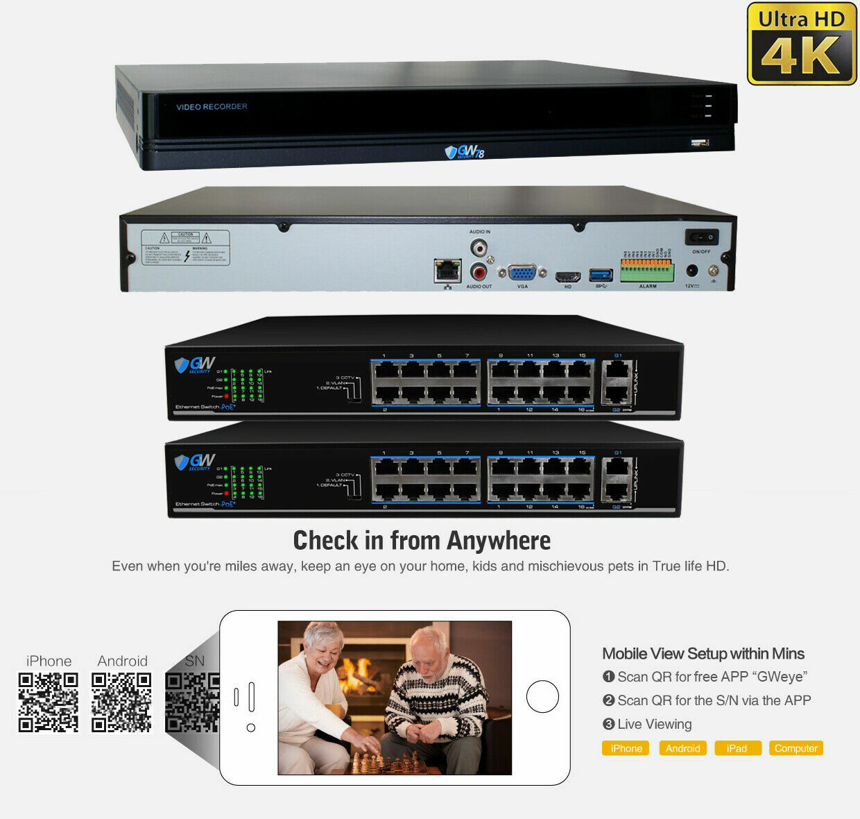 32 Channel 4K NVR 32 X 8MP Starlight 4K Microphone PoE IP Security Camera System