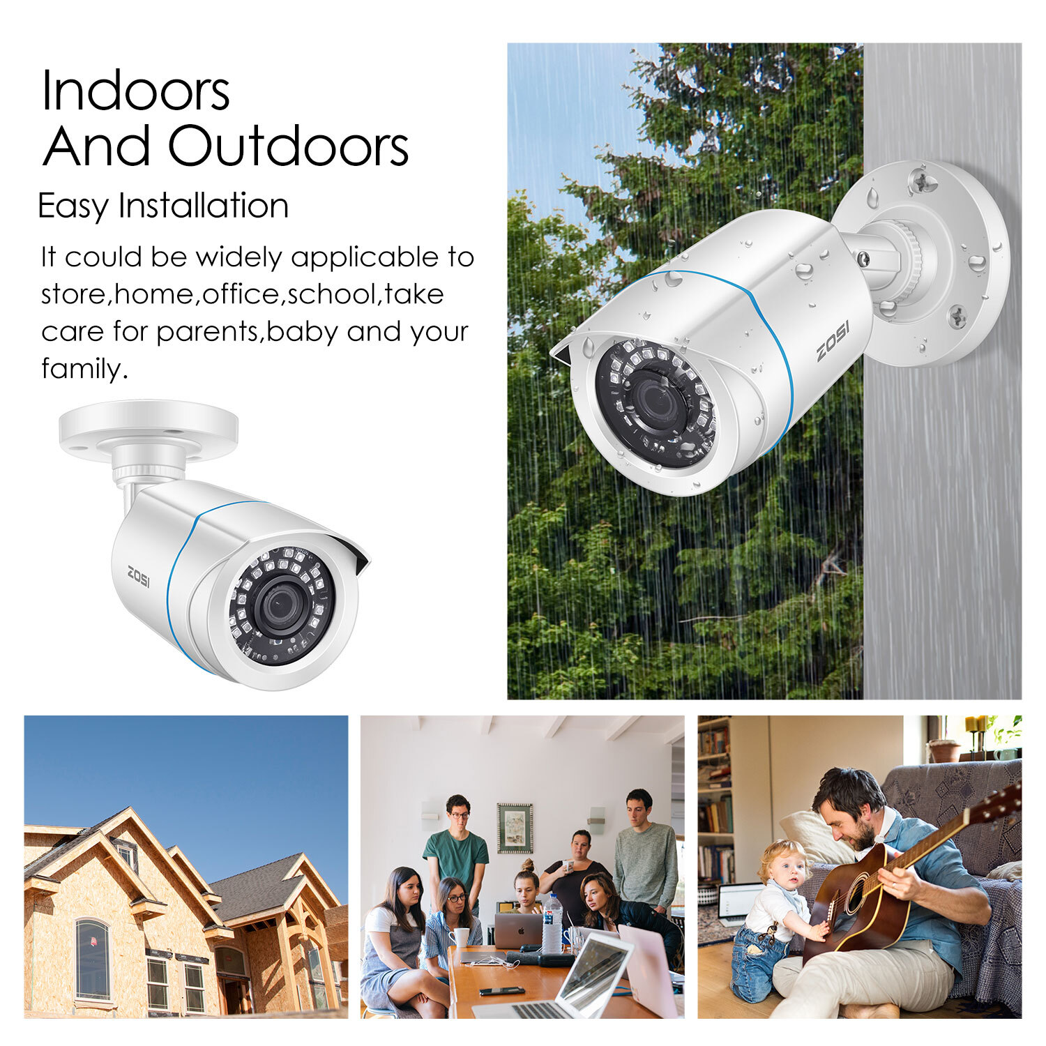 ZOSI HD 1080P 4In1 Night Vision Home Outdoor CCTV Security Surveillance Camera
